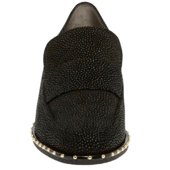 ADRIANNA PAPELL Prestyn Studded Loafers Black Sea Ray Leather block heel Shoes 8 - Picture 4 of 16